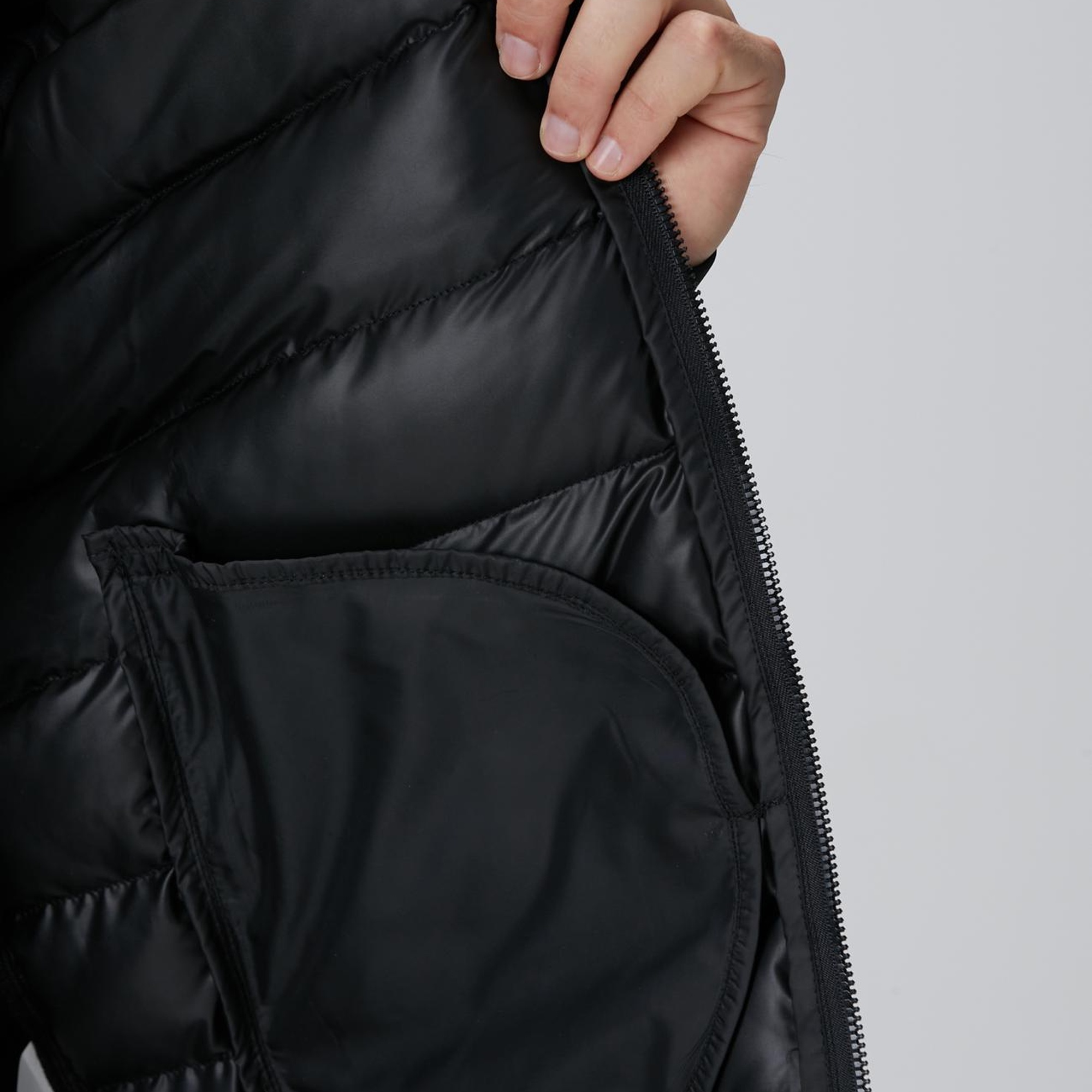 Network Erkek N-Tech Siyah Kapüşonlu Puffer Mont