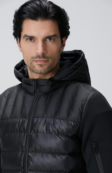  Network Erkek N-Tech Siyah Kapüşonlu Puffer Mont