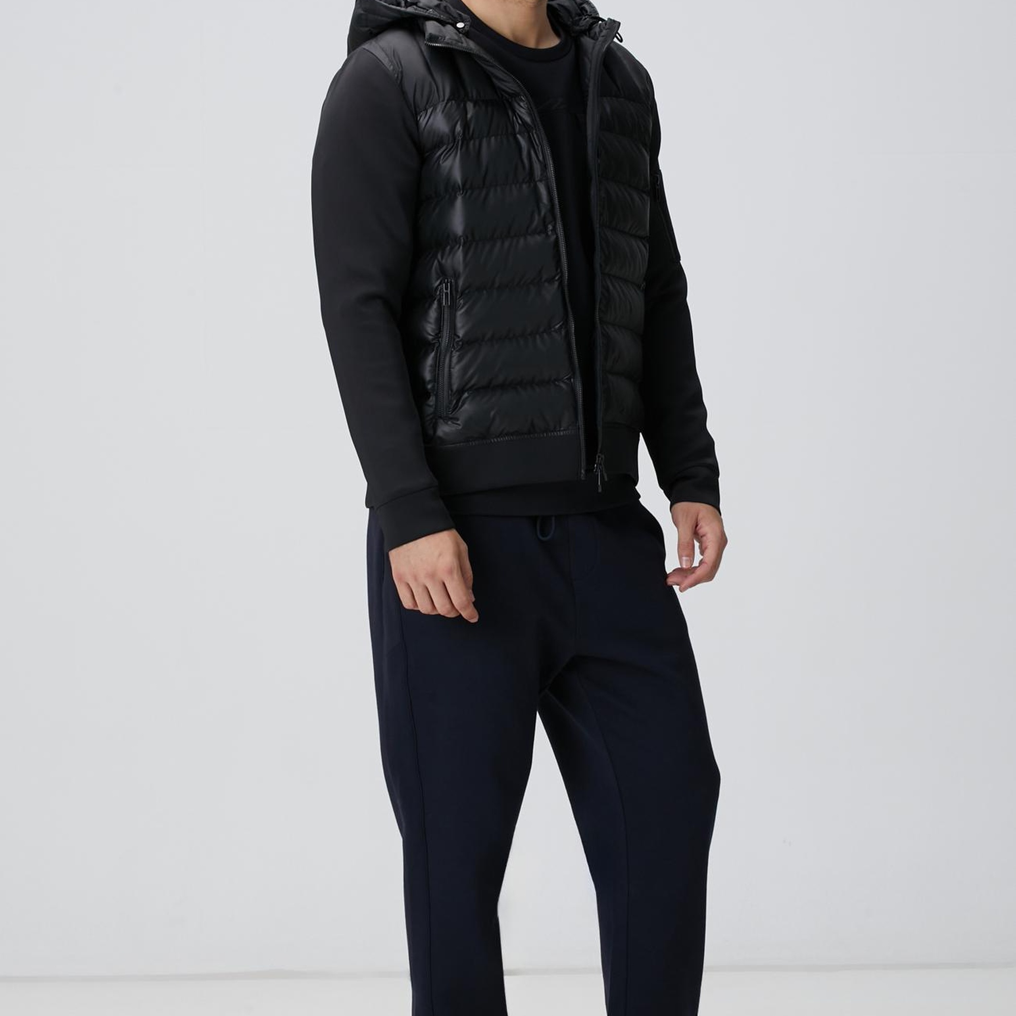 Network Erkek N-Tech Siyah Kapüşonlu Puffer Mont