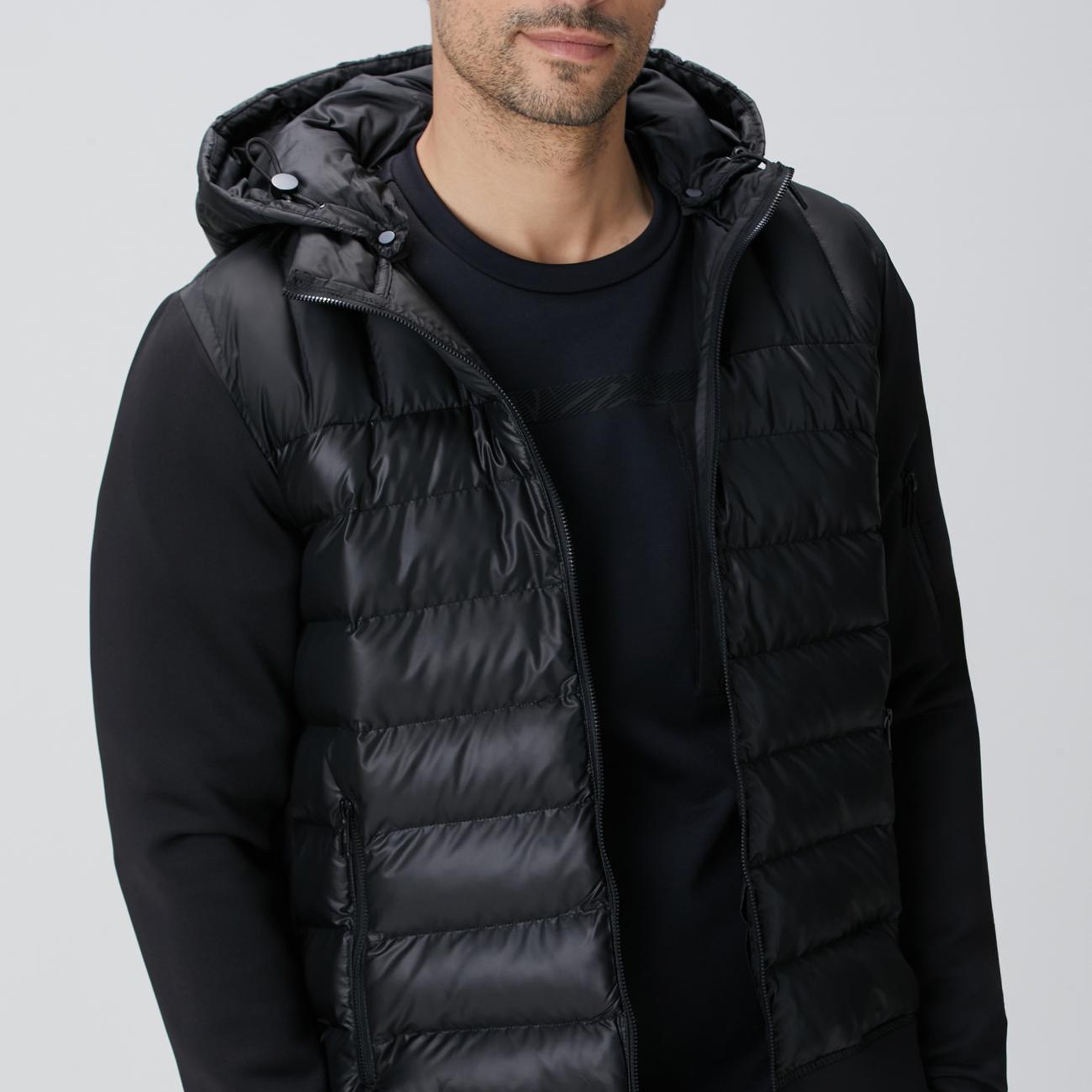 Network Erkek N-Tech Siyah Kapüşonlu Puffer Mont