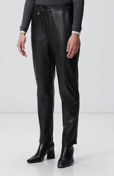  Network Kadın Siyah Vegan Deri Pantolon