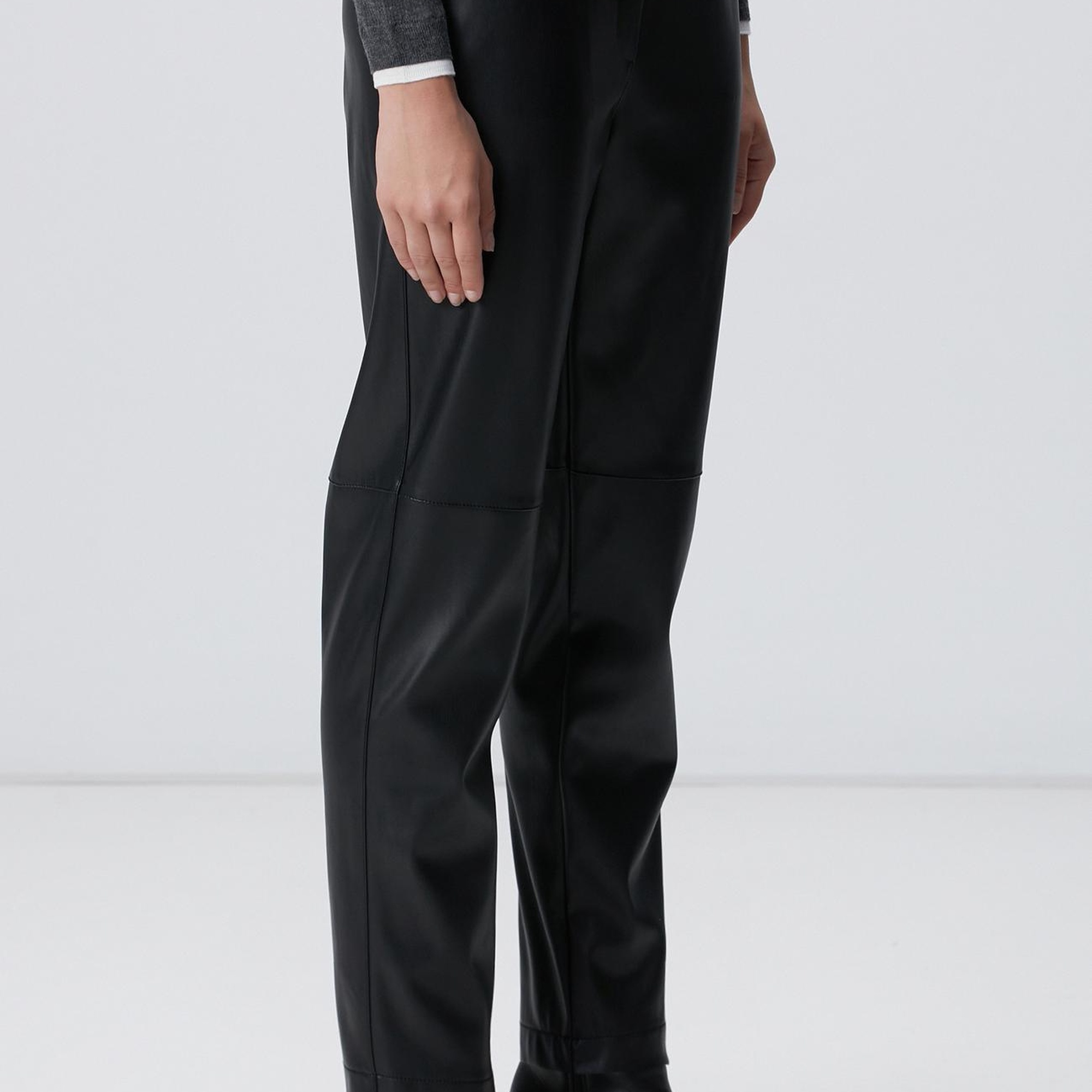 Network Kadın Siyah Vegan Deri Pantolon