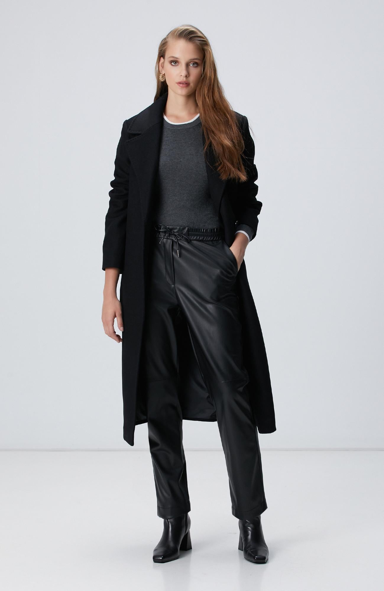  Network Kadın Siyah Vegan Deri Pantolon