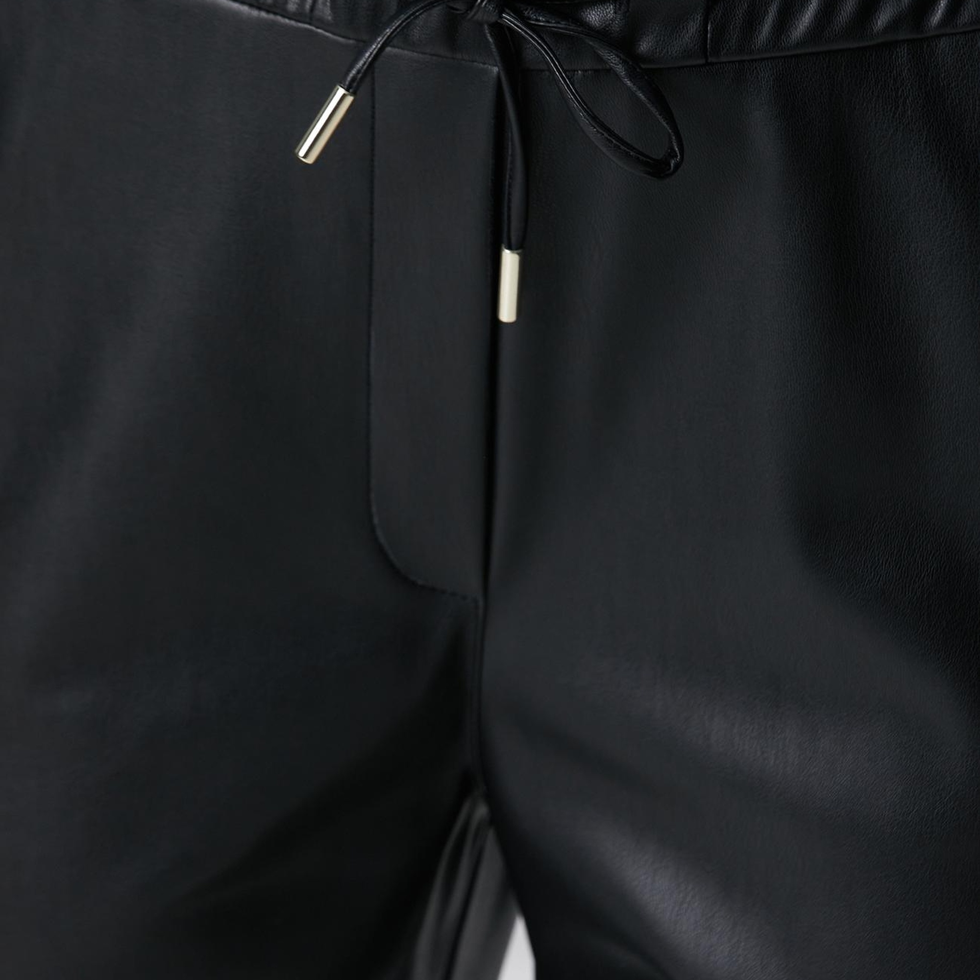 Network Kadın Siyah Vegan Deri Pantolon