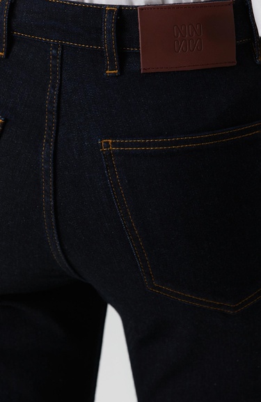  Network Kadın İndigo Aksesuarlı Flare Kalıp Denim Pantolon