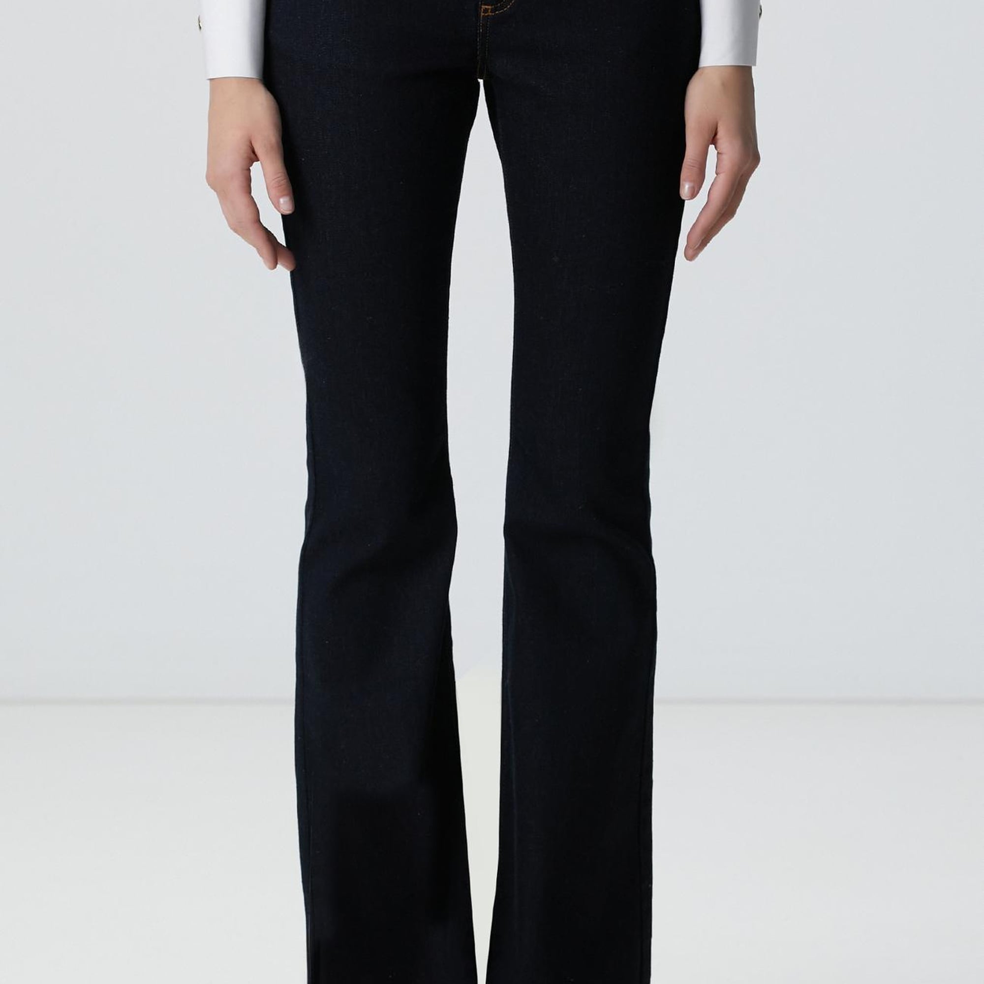 Network Kadın İndigo Aksesuarlı Flare Kalıp Denim Pantolon