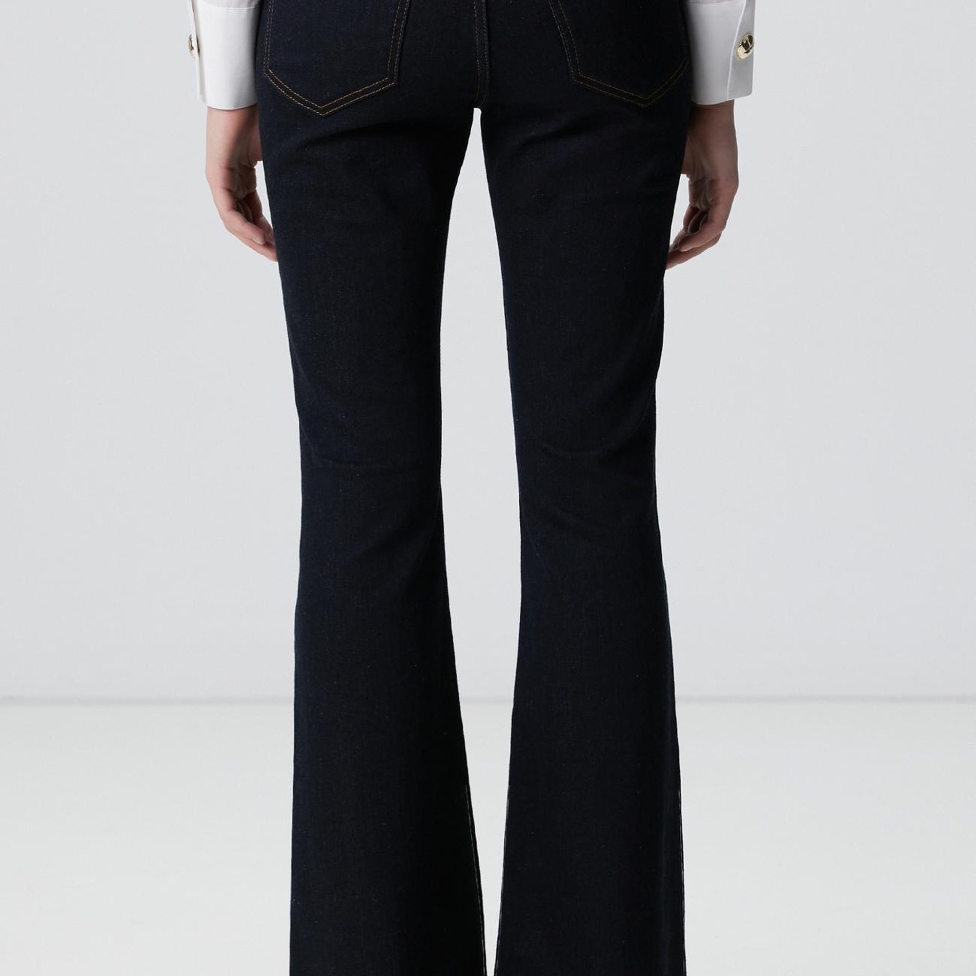 Network Kadın İndigo Aksesuarlı Flare Kalıp Denim Pantolon