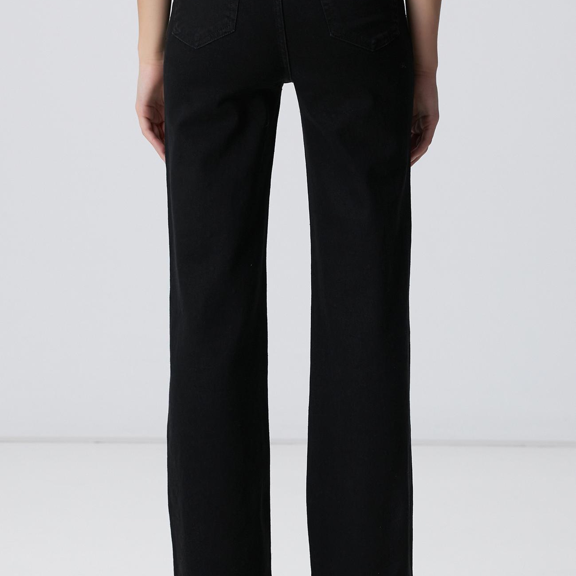 Network Kadın Siyah Geniş Paça Taşlı Pantolon