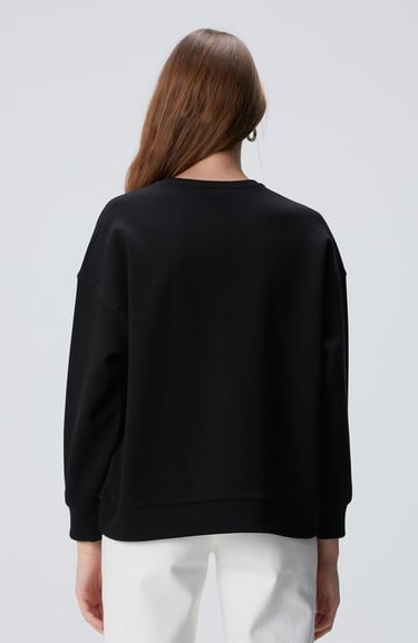  Network Kadın Siyah Sweatshirt