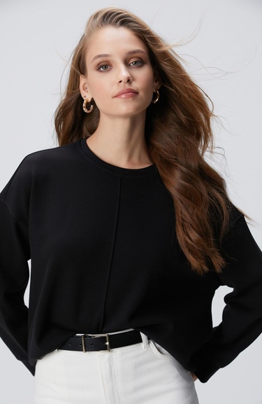  Network Kadın Siyah Sweatshirt