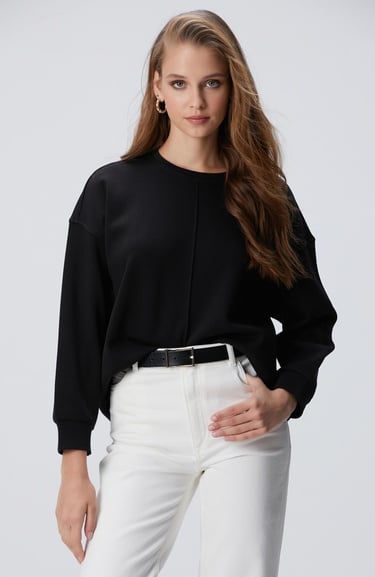  Network Kadın Siyah Sweatshirt