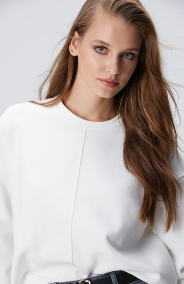  Network Kadın Kırık Beyaz Sweatshirt