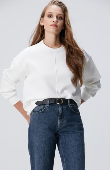  Network Kadın Kırık Beyaz Sweatshirt