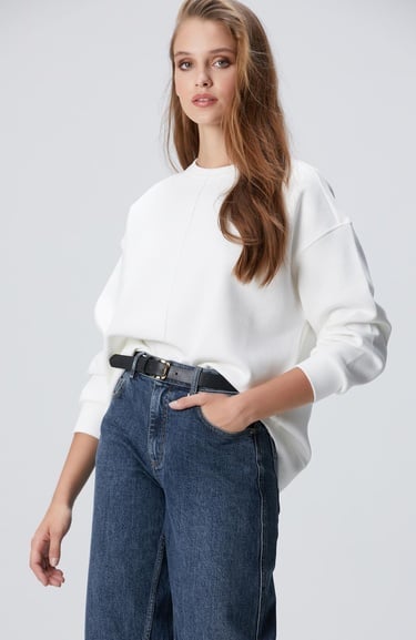  Network Kadın Kırık Beyaz Sweatshirt