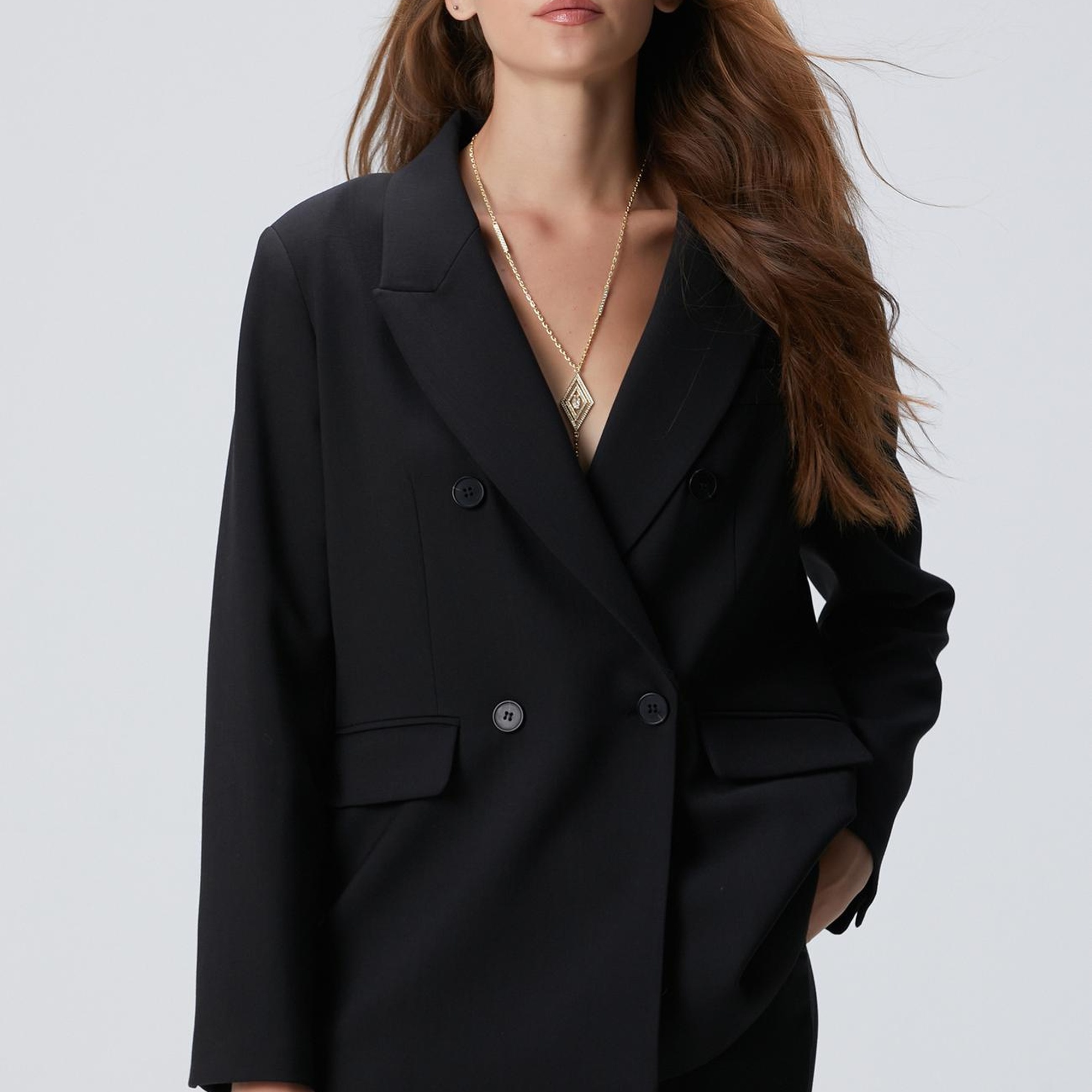 Network Kadın Siyah Yün Karışımlı Ceket