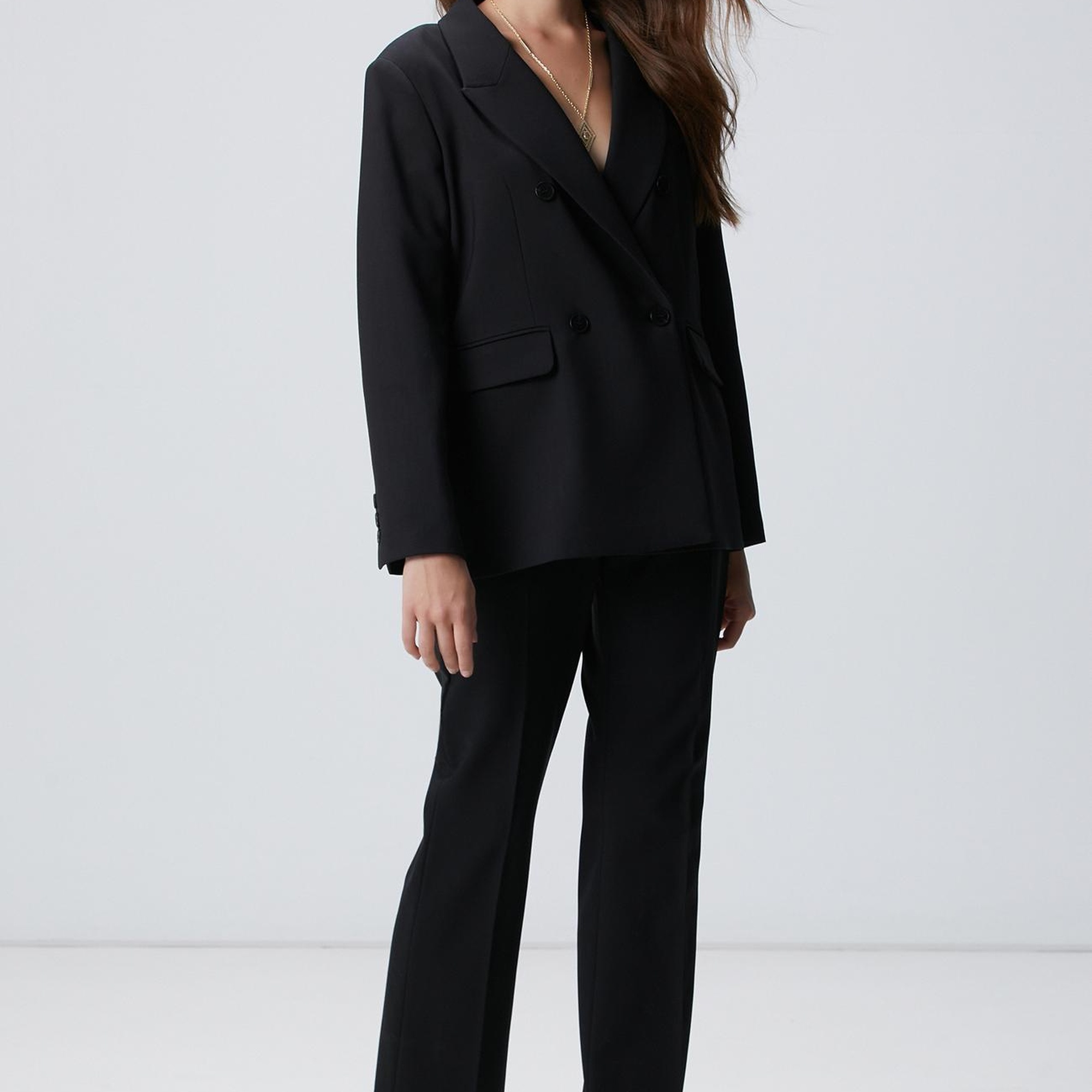 Network Kadın Siyah Yün Karışımlı Ceket