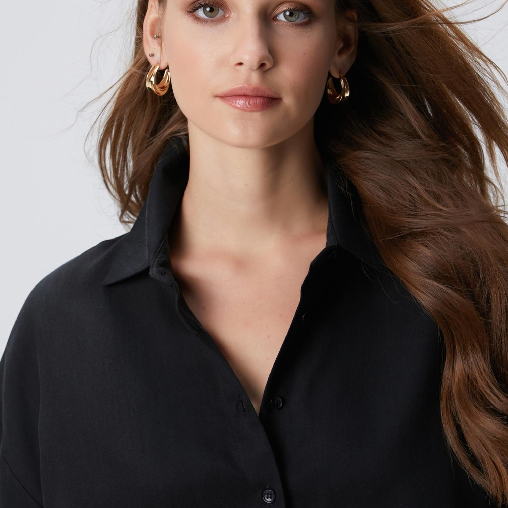 Network Kadın Siyah Gömlek