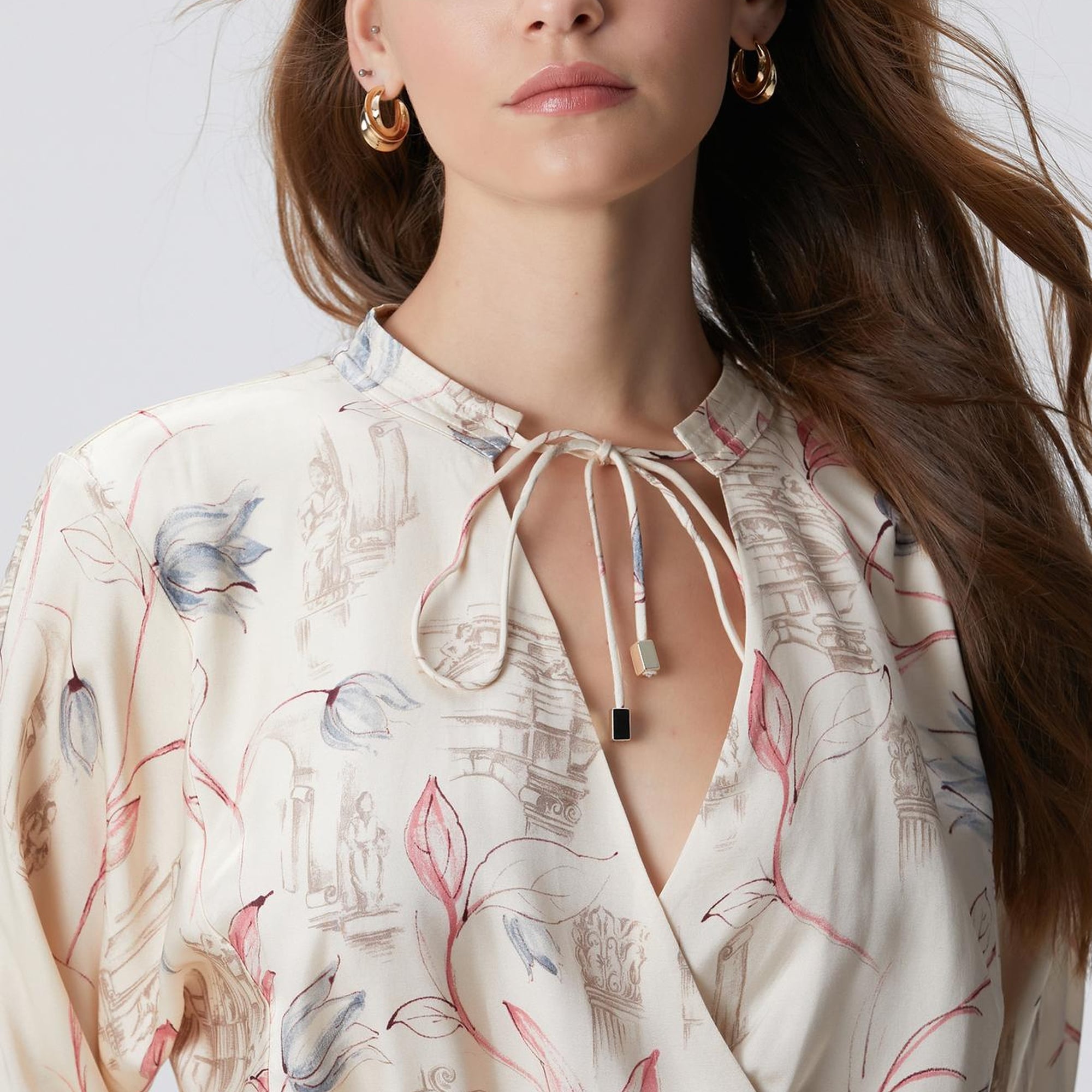 Network Kadın Açık Bej Desenli Mini Elbise