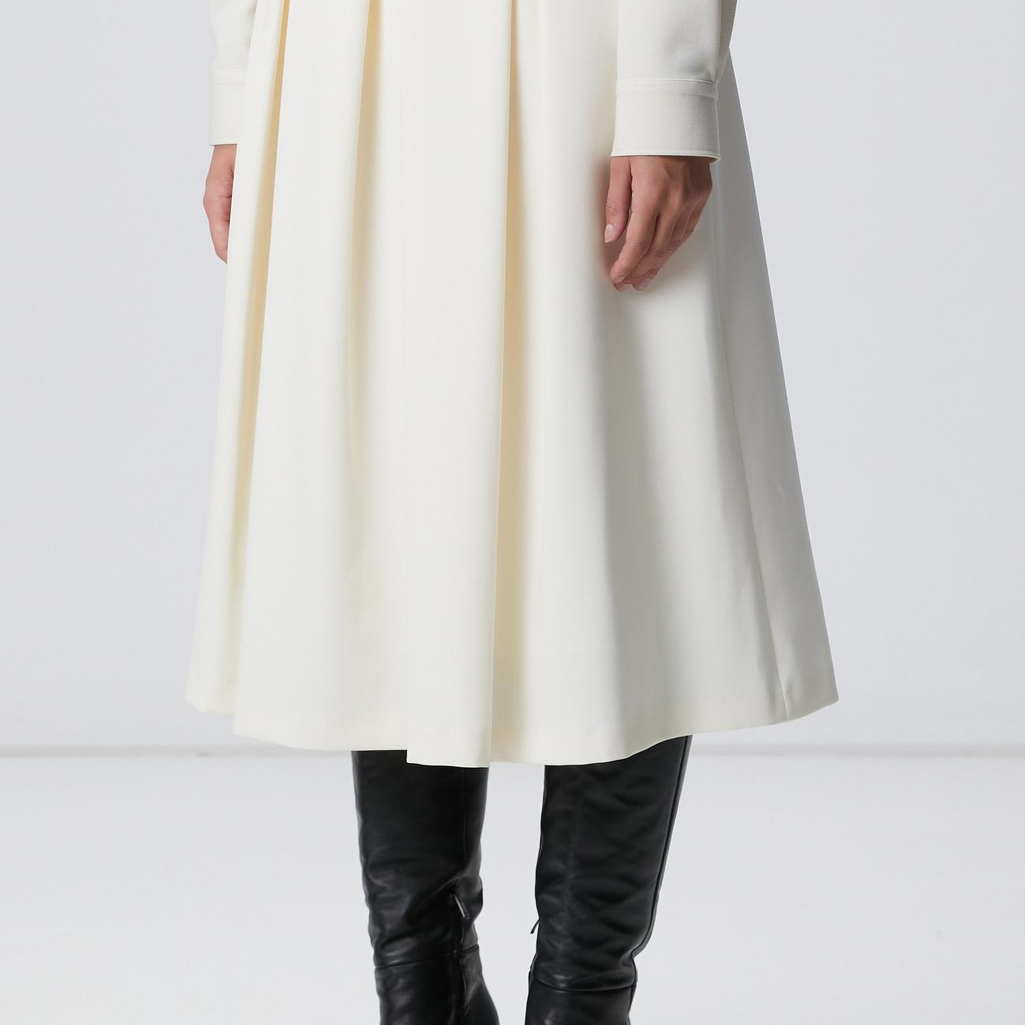 Network Kadın Kırık Beyaz Pileli Midi Boy Etek