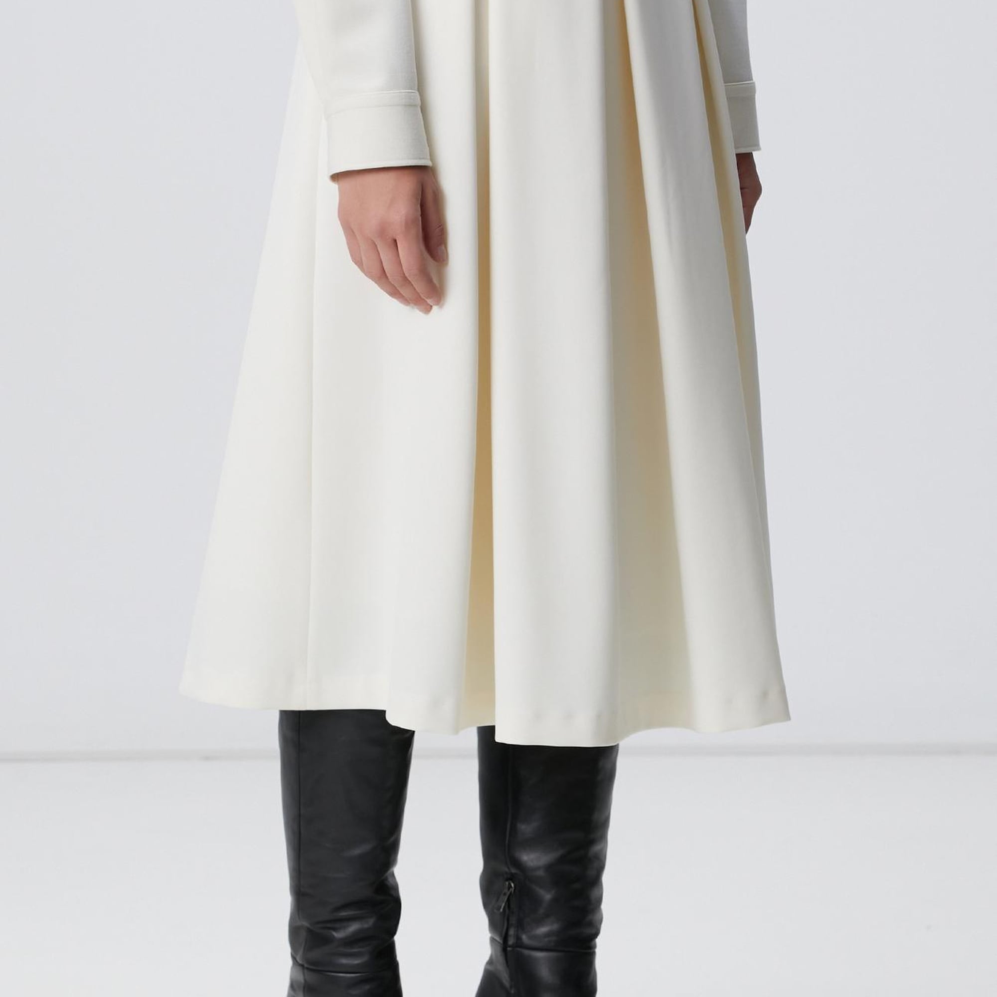 Network Kadın Kırık Beyaz Pileli Midi Boy Etek