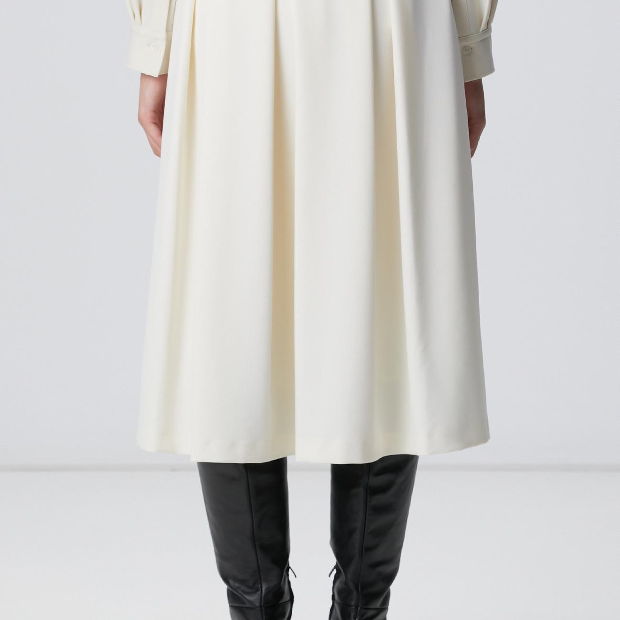 Network Kadın Kırık Beyaz Pileli Midi Boy Etek