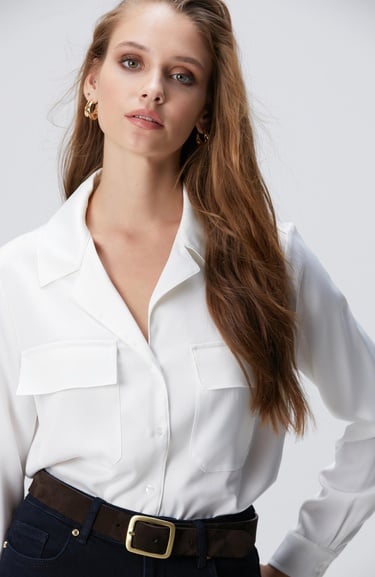  Network Kadın Kırık Beyaz Gömlek