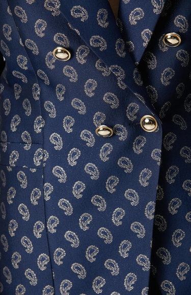  Network Kadın Lacivert Jakar Desenli Ceket