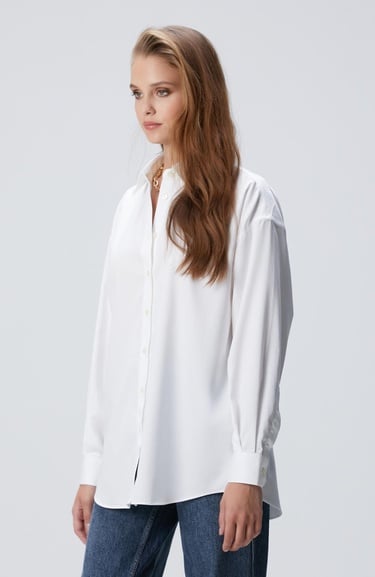  Network Kadın Beyaz Non Iron Gömlek