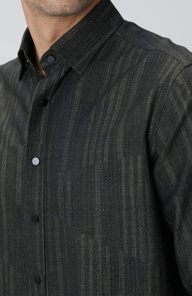  Network Erkek Haki Baskılı Gömlek