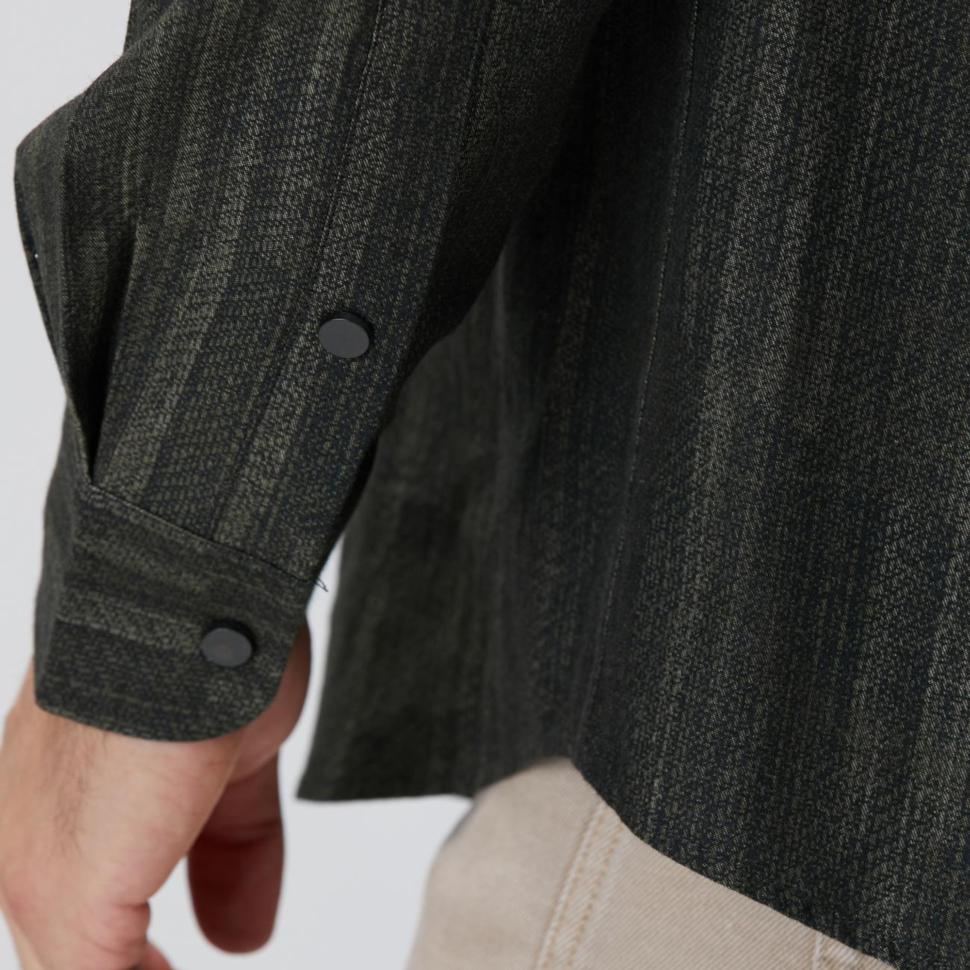 Network Erkek Haki Baskılı Gömlek