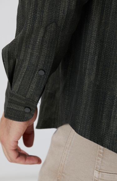  Network Erkek Haki Baskılı Gömlek