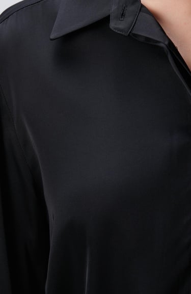  Network Kadın Siyah Saten Gömlek