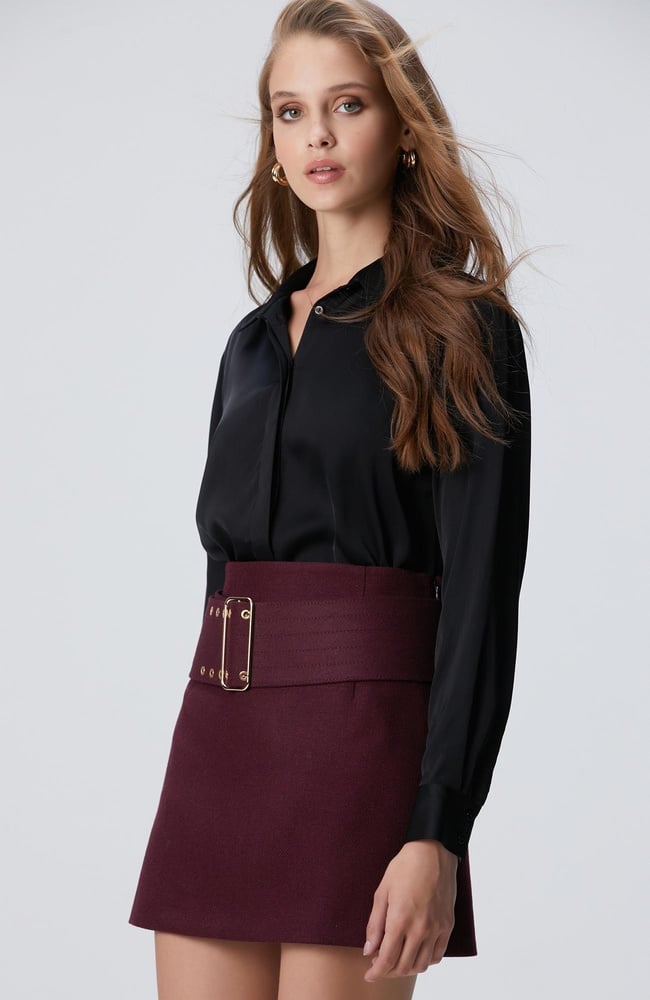  Network Kadın Siyah Saten Gömlek