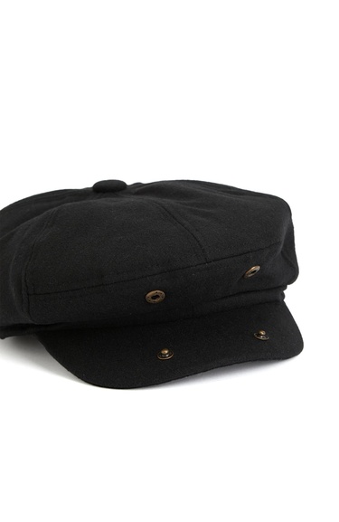  Network Erkek Siyah Yün Karışımlı Şapka