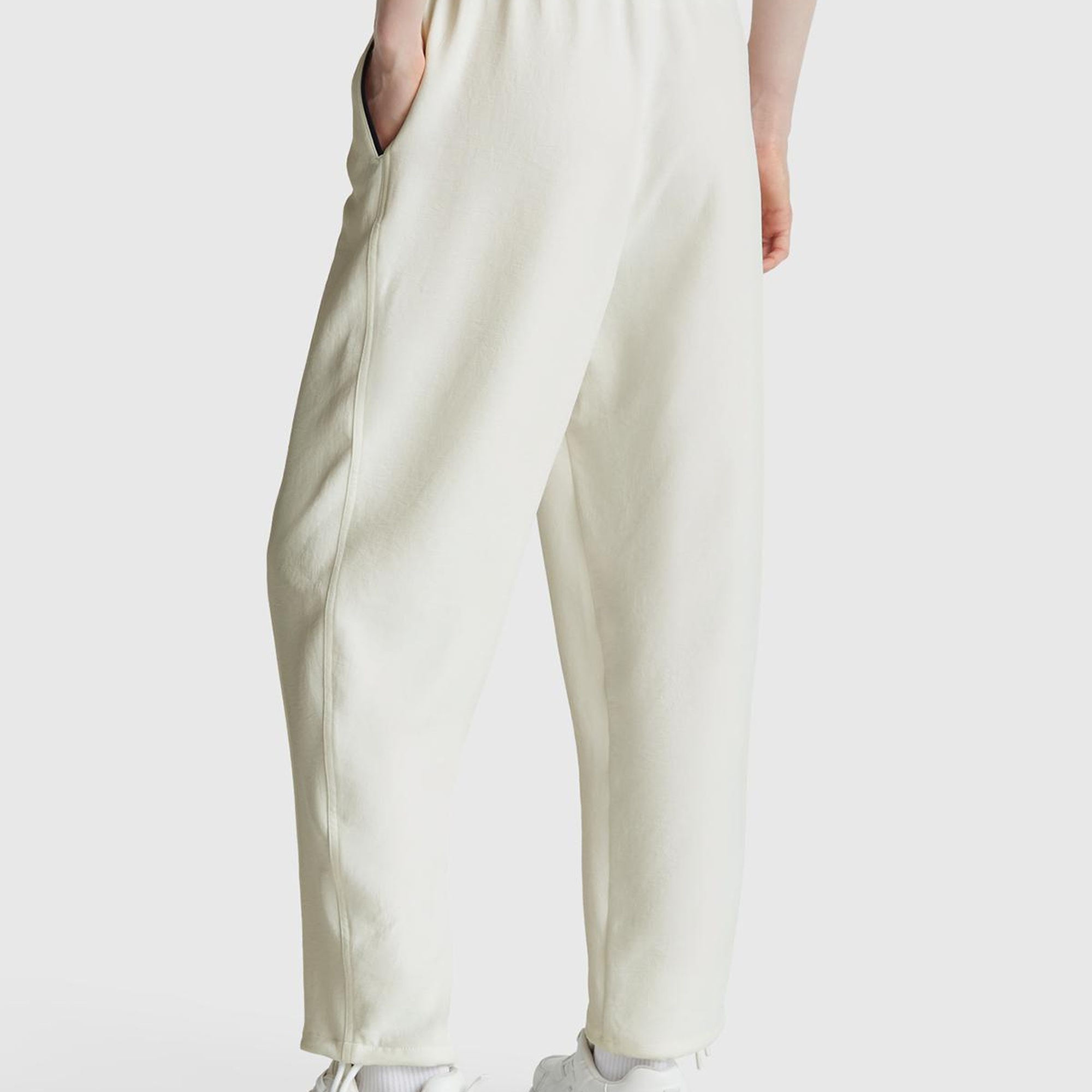 Kadın Krem Beli Bağcıklı Cepli Pantolon