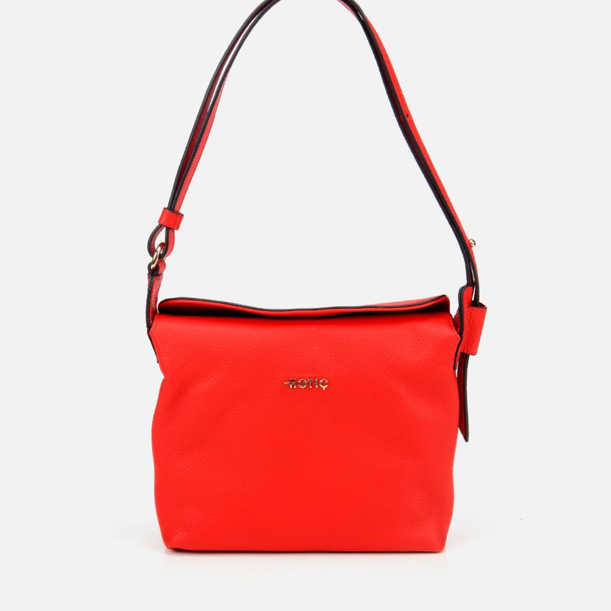 Kadın Deri Kırmızı Ayarlanabilir Askılı Omuz Çantası