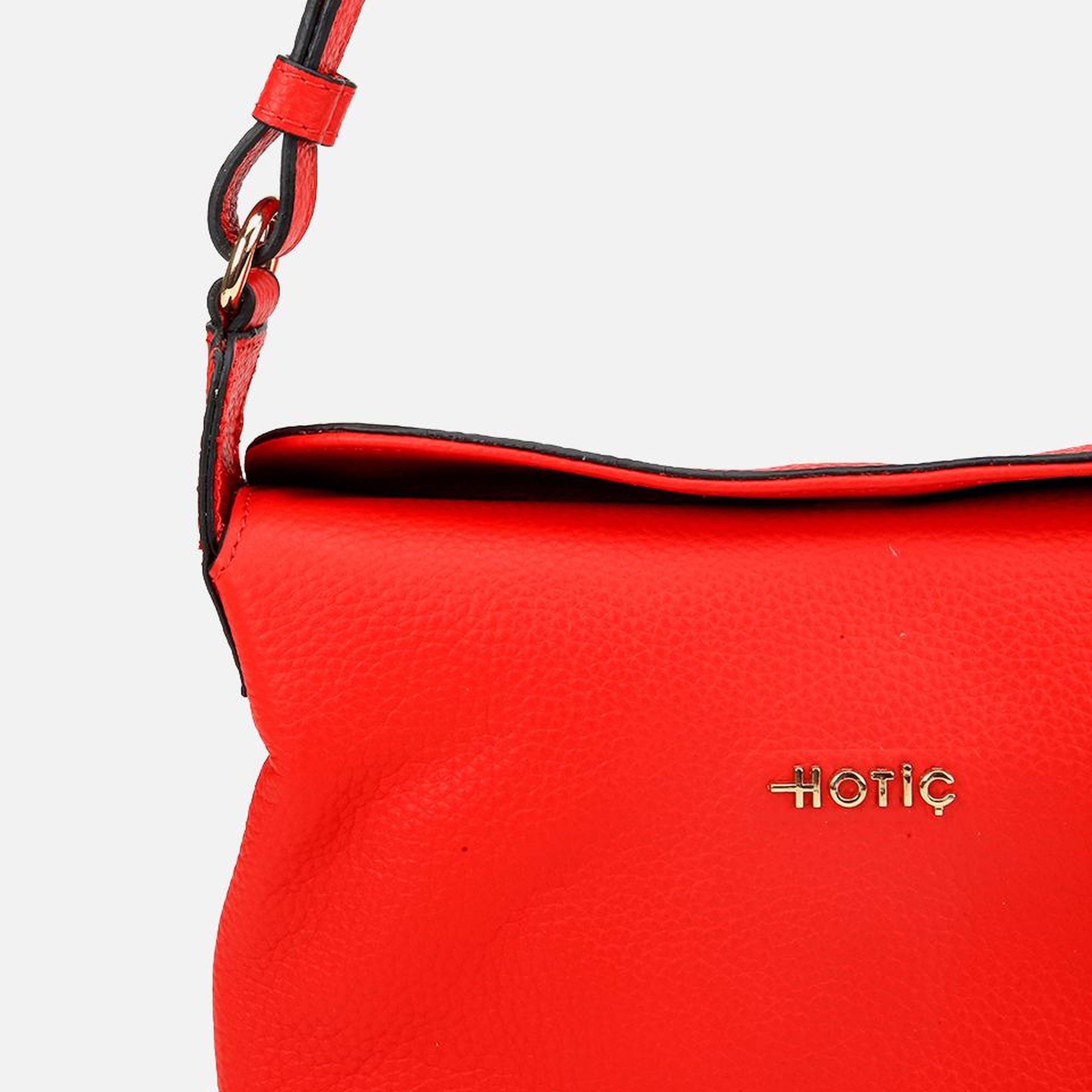 Kadın Deri Kırmızı Ayarlanabilir Askılı Omuz Çantası