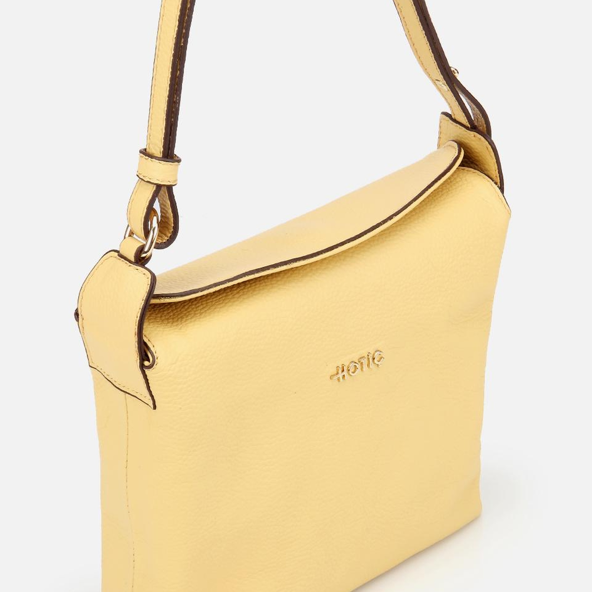 Kadın Deri Sarı Ayarlanabilir Askılı Omuz Çantası