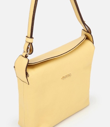  Kadın Deri Sarı Ayarlanabilir Askılı Omuz Çantası