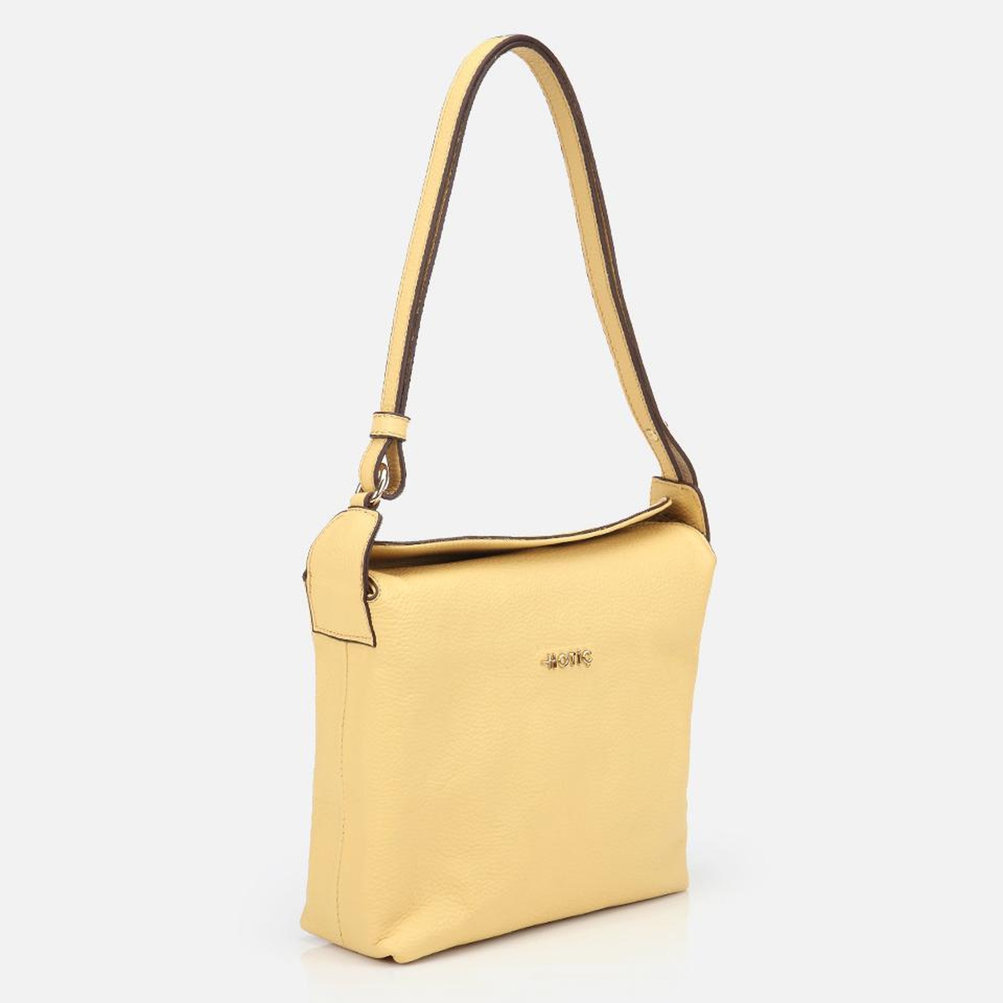Kadın Deri Sarı Ayarlanabilir Askılı Omuz Çantası