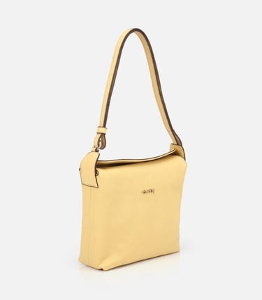  Kadın Deri Sarı Ayarlanabilir Askılı Omuz Çantası