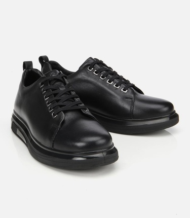  Erkek Deri Siyah Günlük Ayakkabı