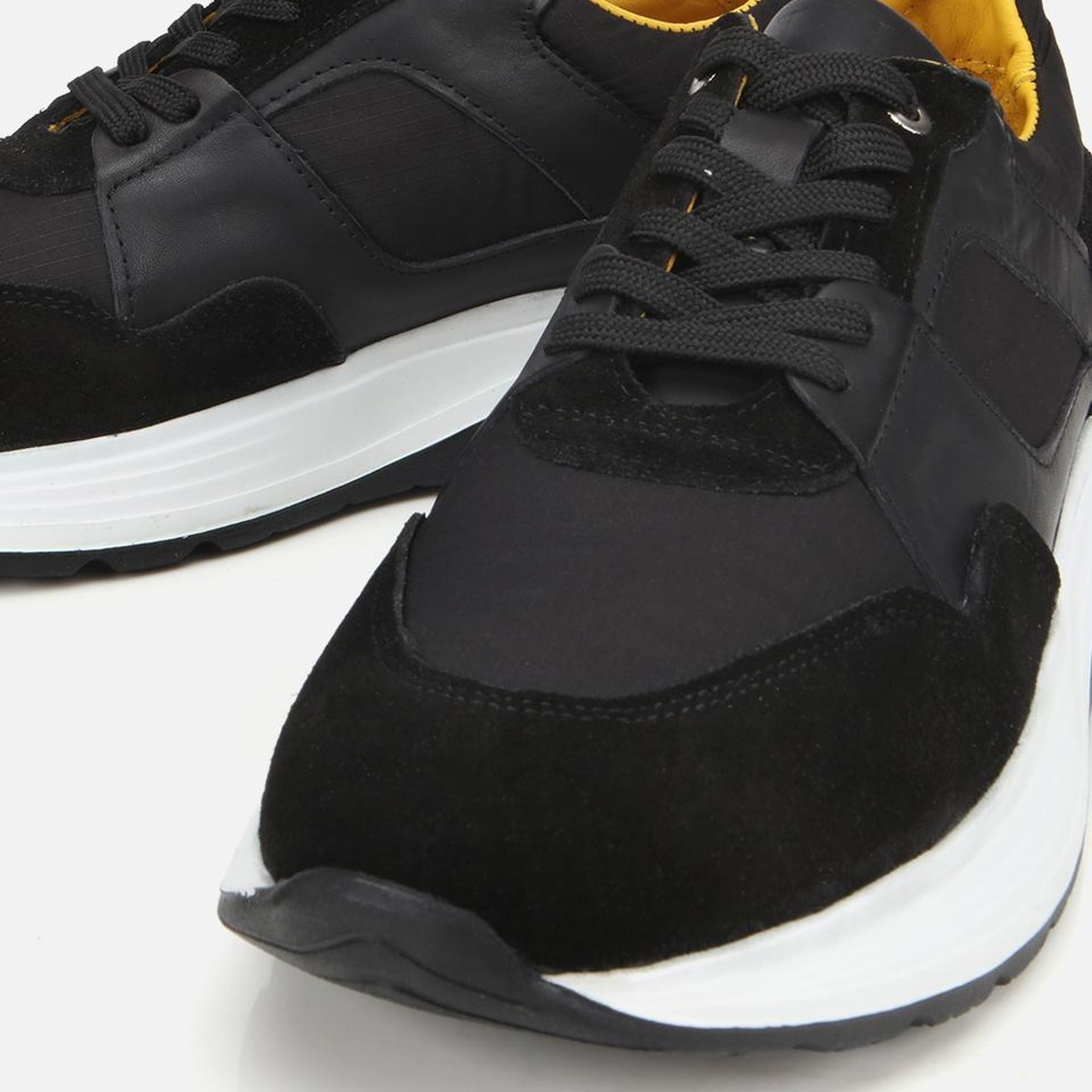 Erkek Süet Deri Siyah Hafif Tabanlı Spor Ayakkabı