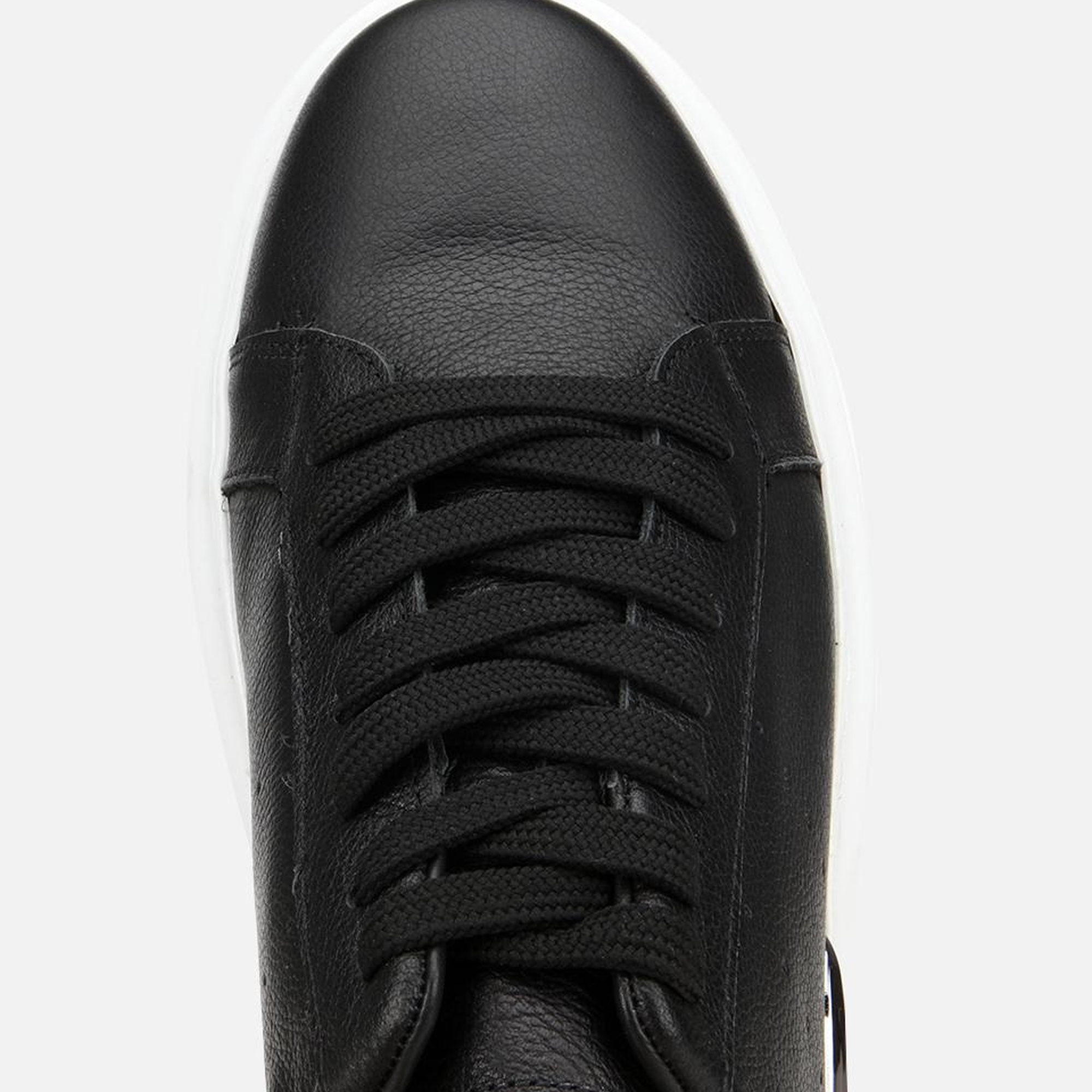 Erkek Deri Siyah Hafif Tabanlı Spor Ayakkabı