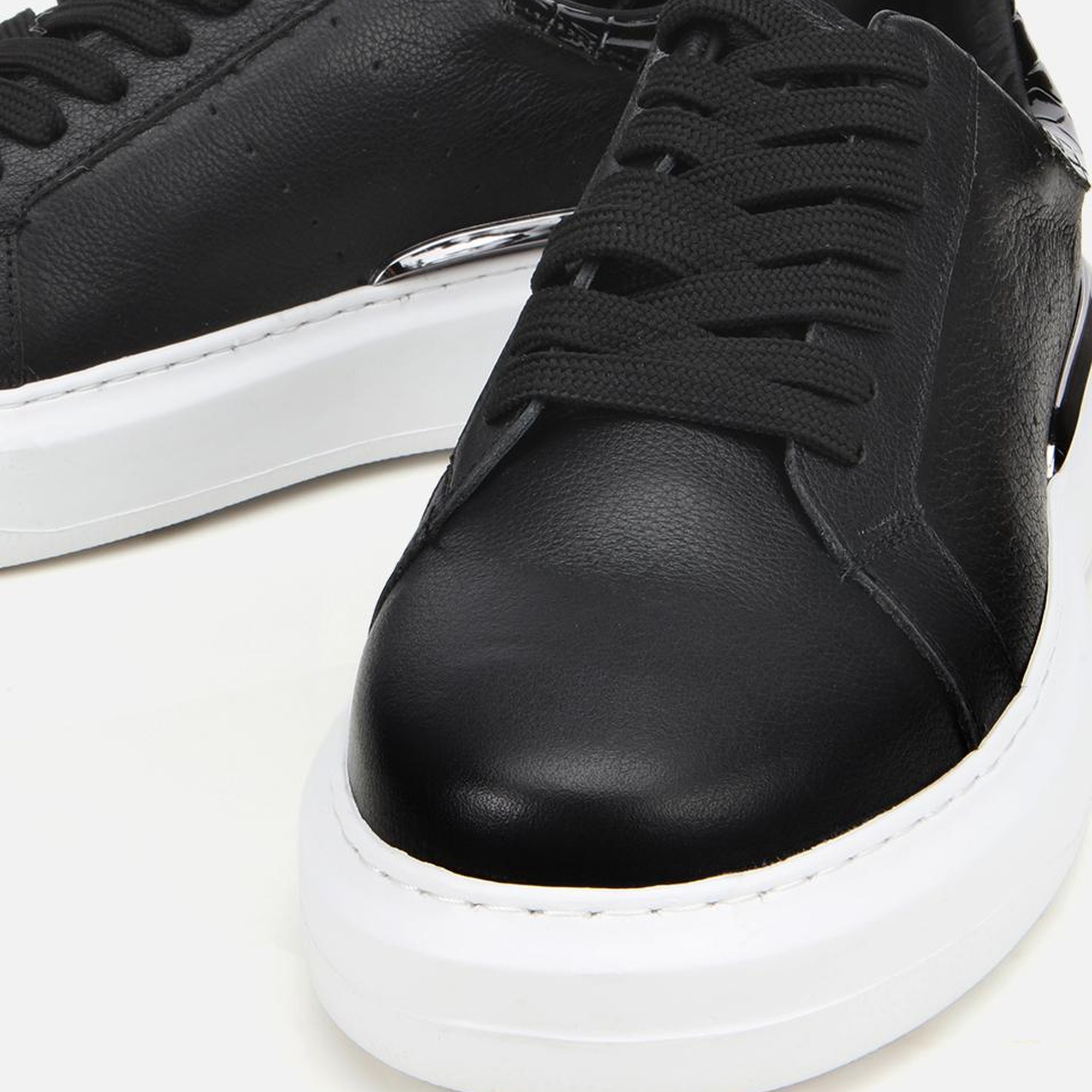 Erkek Deri Siyah Hafif Tabanlı Spor Ayakkabı