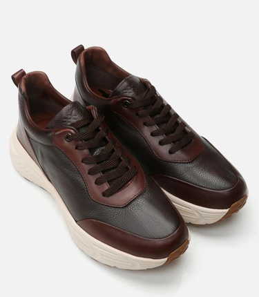  Erkek Deri Kahverengi Spor Ayakkabı