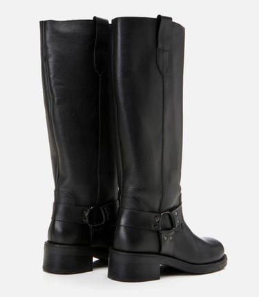  Kadın Deri Siyah Çizme