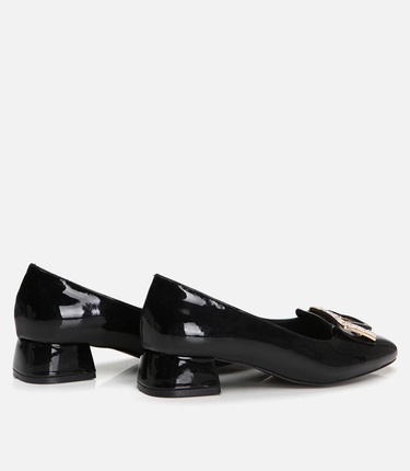  Kadın Siyah Kalın Topuklu Ayakkabı