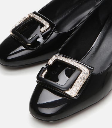  Kadın Siyah Kalın Topuklu Ayakkabı