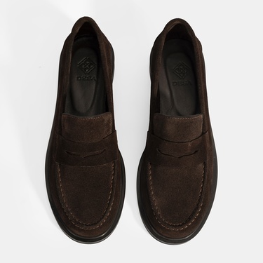  Kadın Kahve Süet Loafer